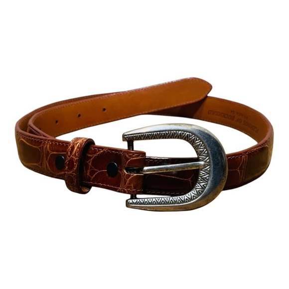 Women’s Alligator Skin Belt Handmade By Fleming of Buckhead Atlanta Sz 28-30 - Picture 1 of 4